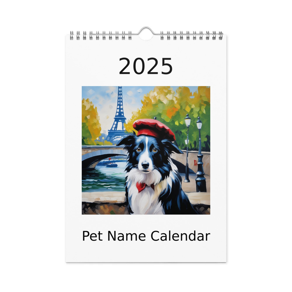 PugMug Custom Border Collie Wall Calendar (2026)