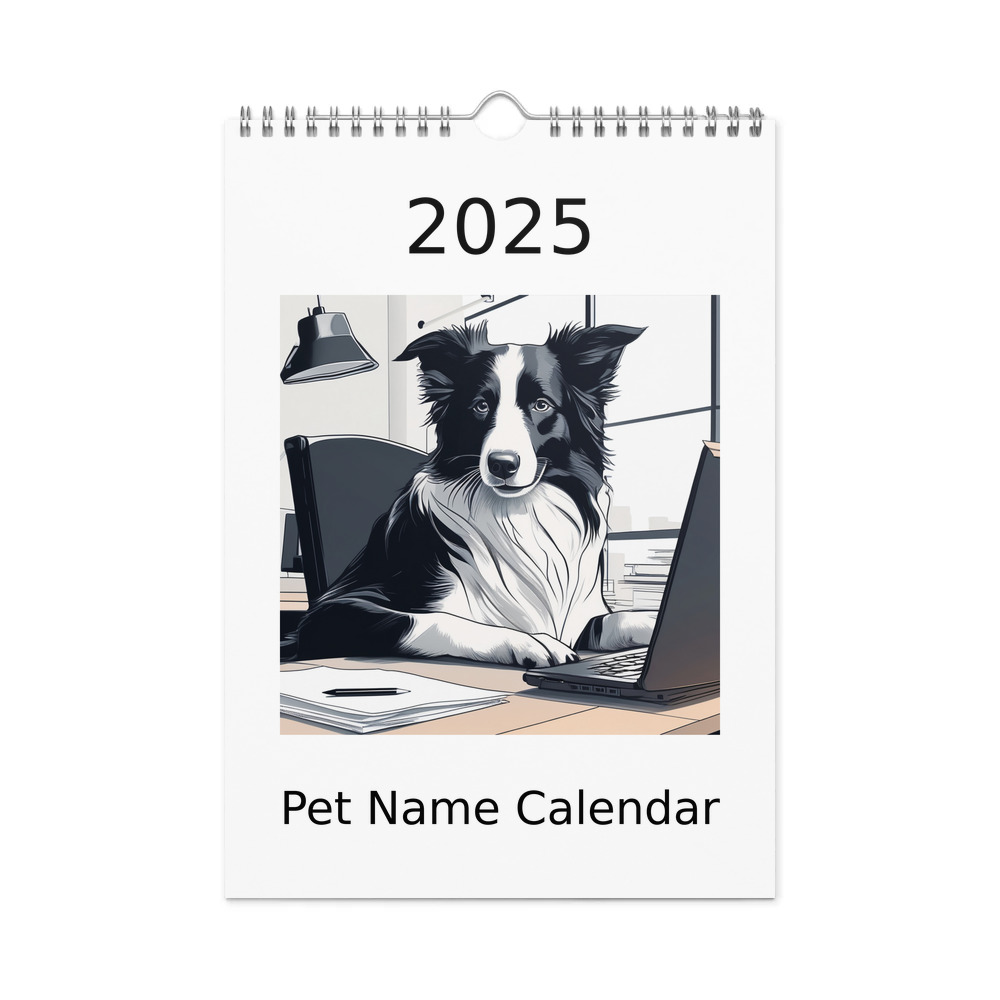 PugMug Custom Border Collie Wall Calendar (2026)