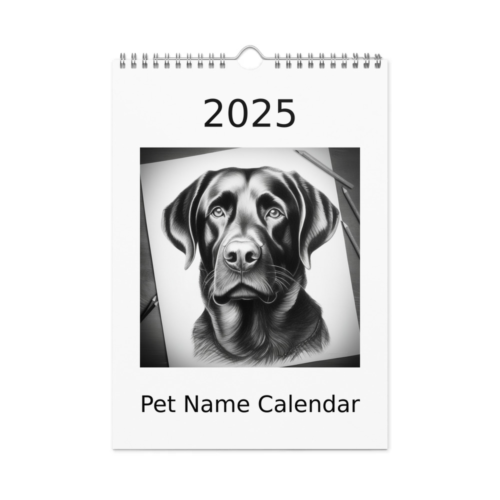 PugMug Custom Black Labrador Retriever Wall Calendar (2026)