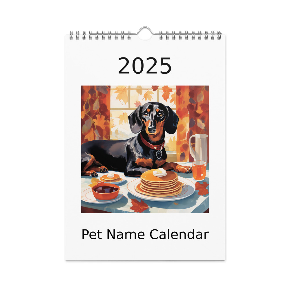 PugMug Custom Black Dachshund Wall Calendar (2026)