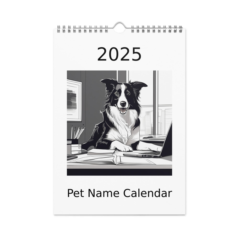 PugMug Custom Border Collie Wall Calendar (2026)