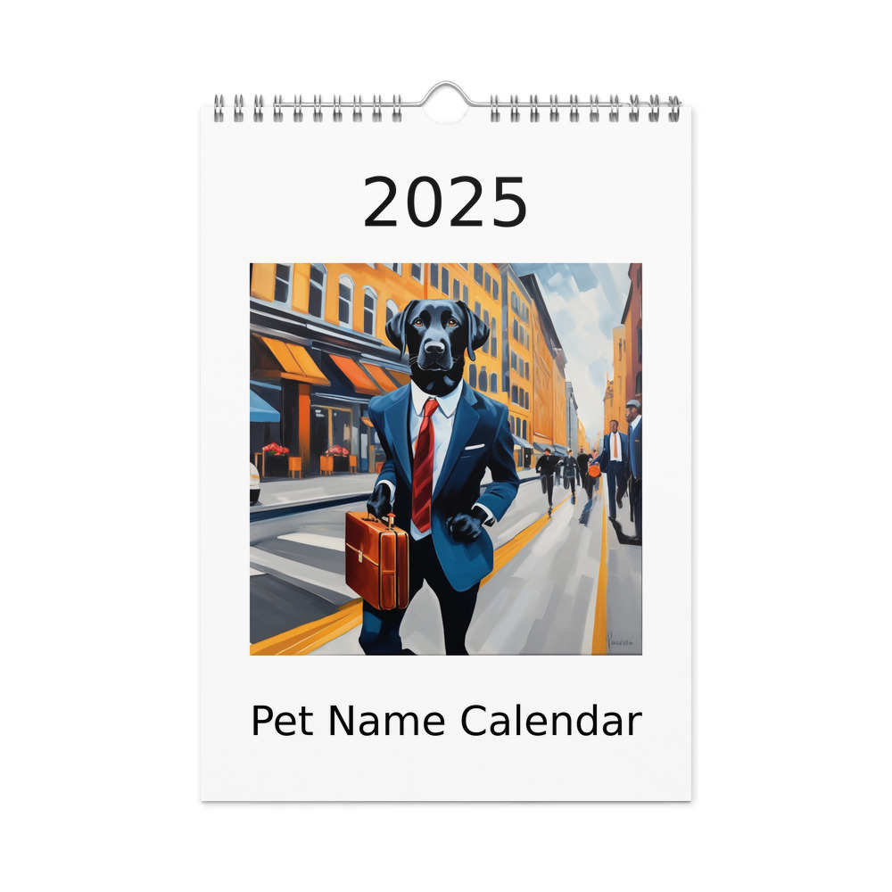 PugMug Custom Black Labrador Retriever Wall Calendar (2026)