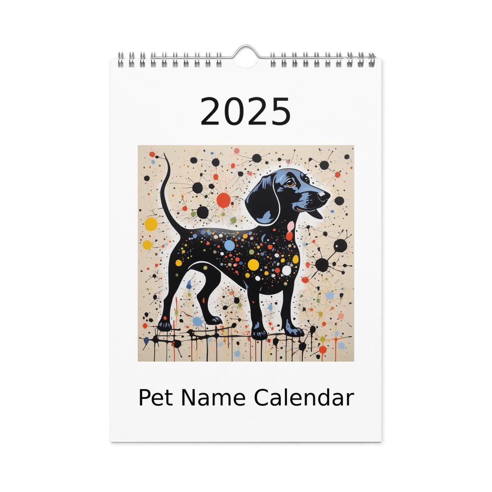 PugMug Custom Black Dachshund Wall Calendar (2026)