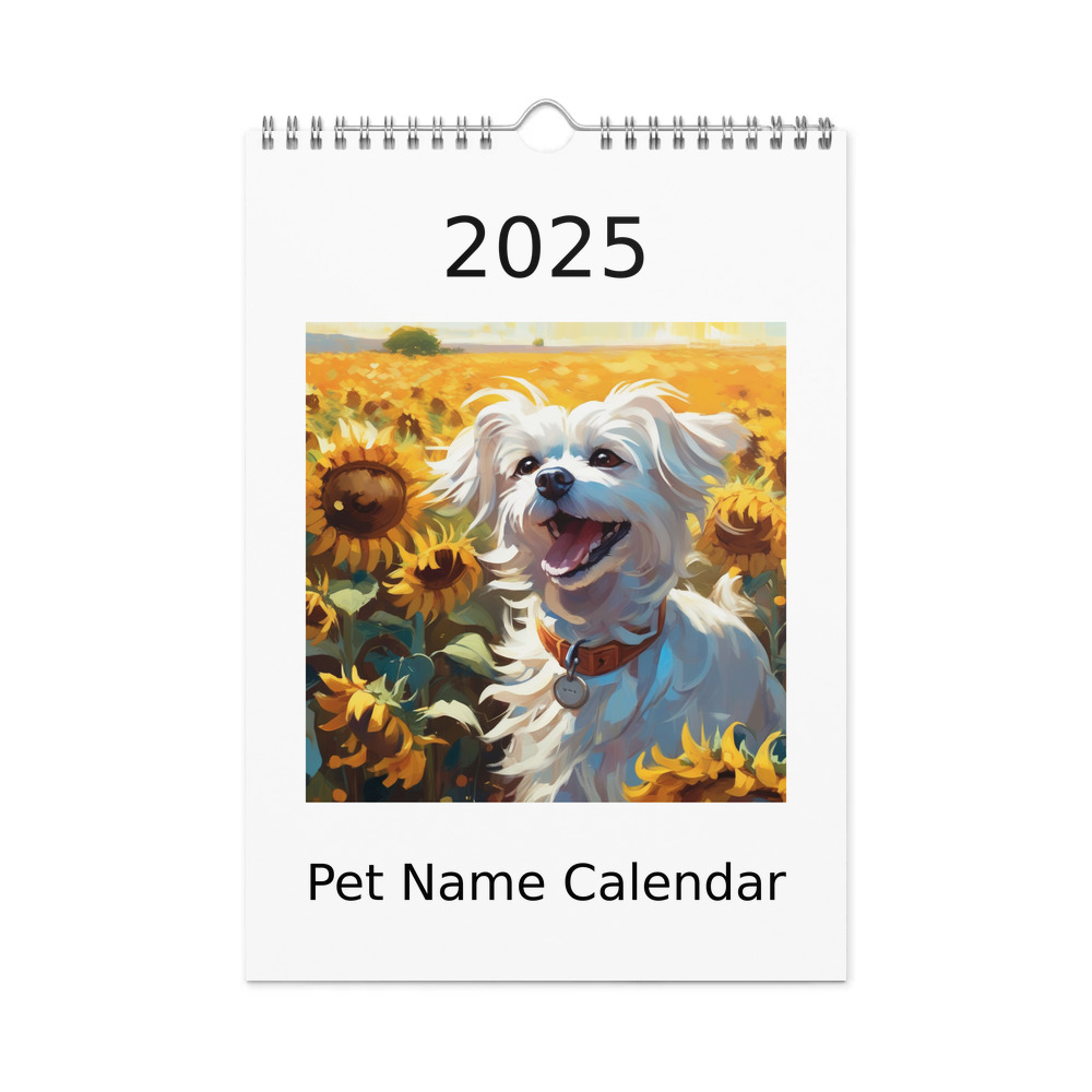 PugMug Custom Maltese Dog Wall Calendar (2026)