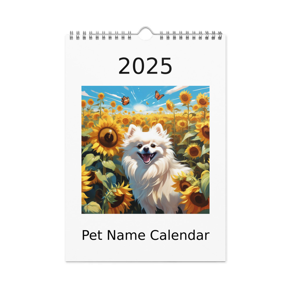 PugMug Custom White Pomeranian Wall Calendar (2026)