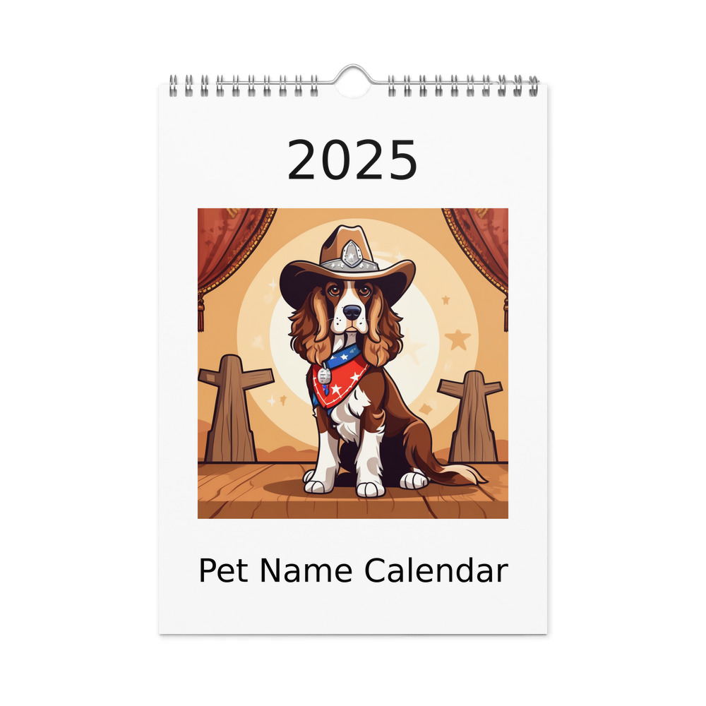 PugMug Custom English Cocker Spaniel Wall Calendar (2026)