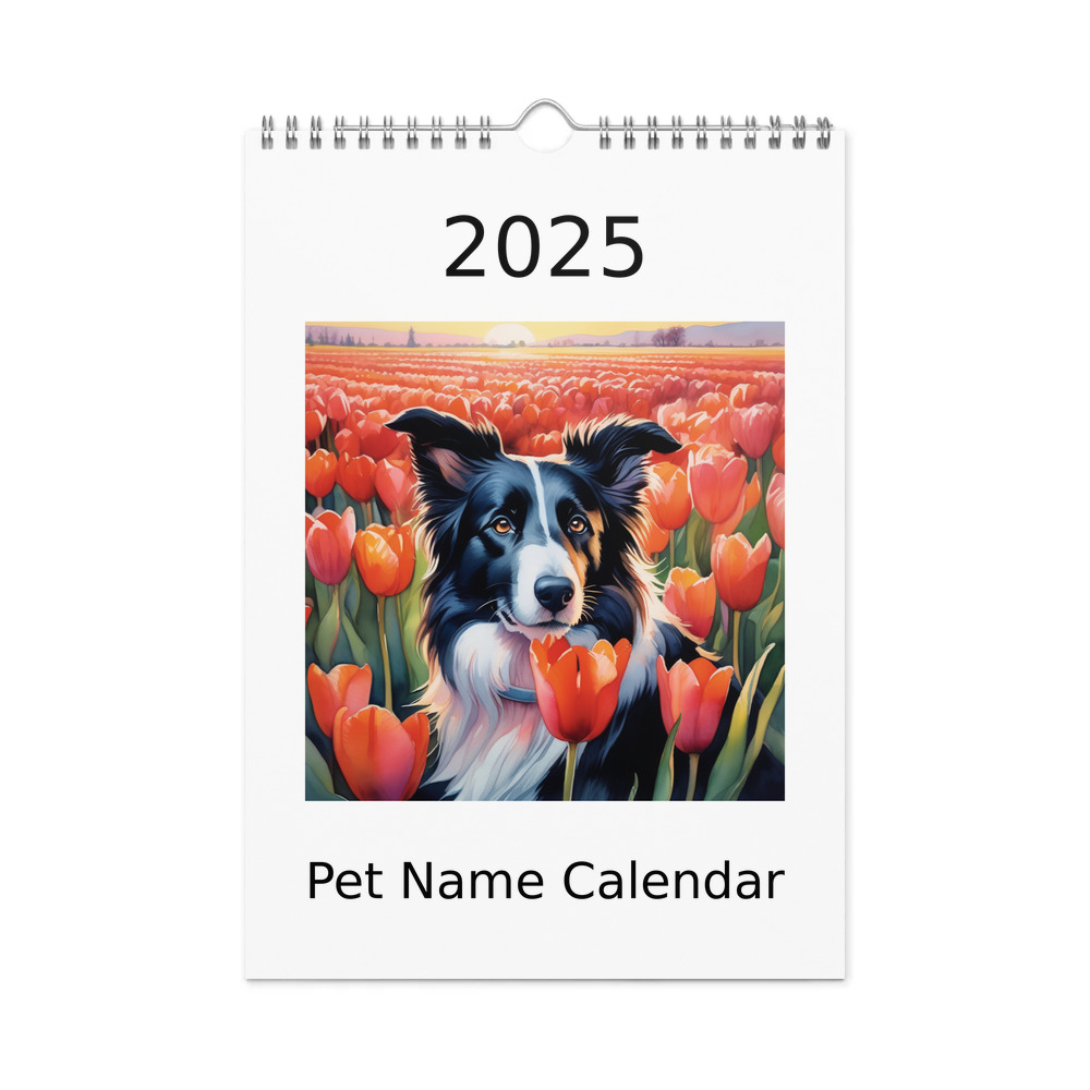 PugMug Custom Border Collie Wall Calendar (2026)