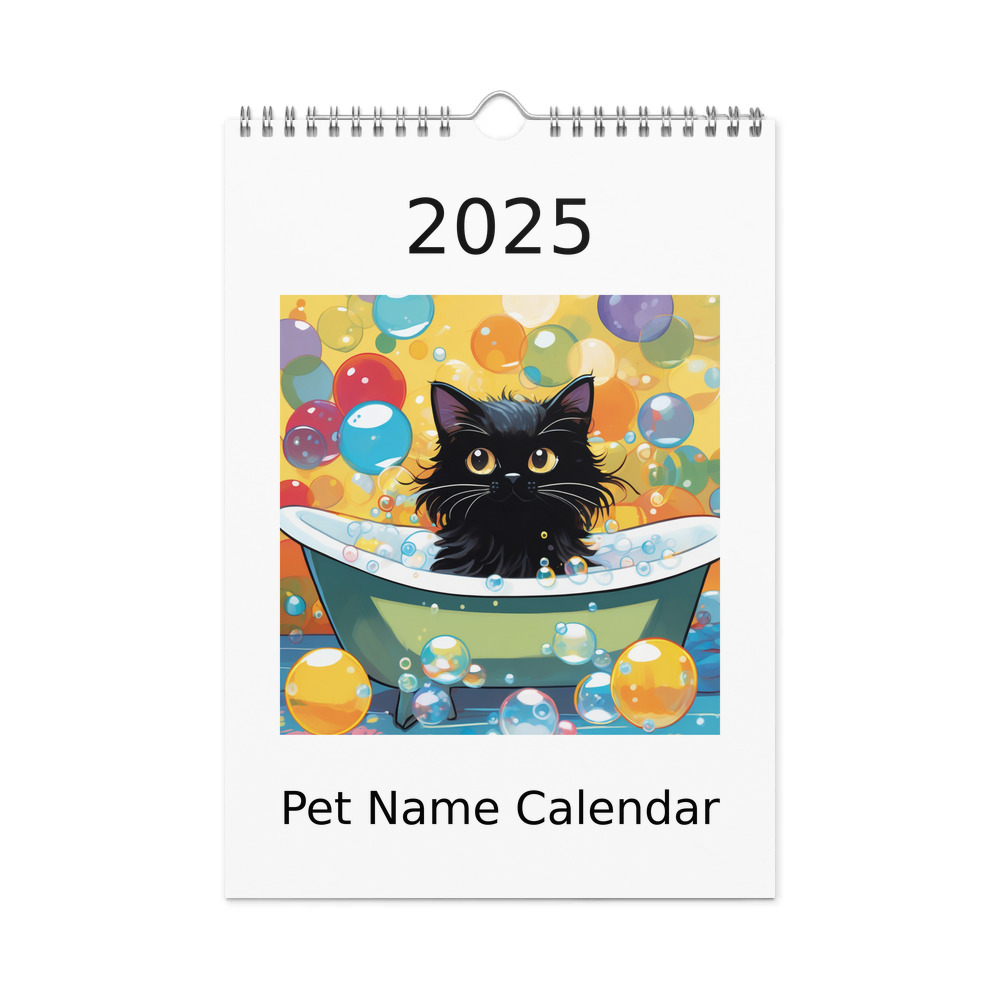 PugMug Custom Black Ragdoll Cat Wall Calendar (2026)