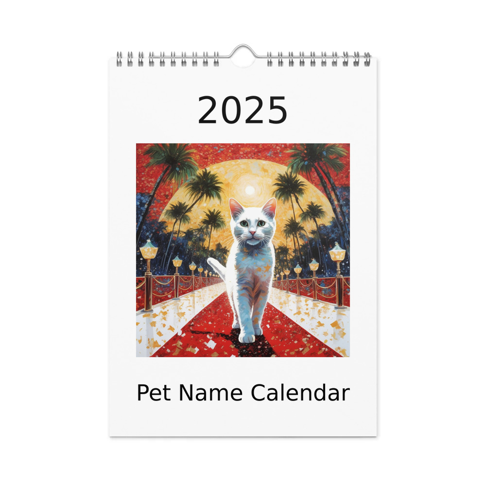 PugMug Custom White Companion Cat Wall Calendar (2026)