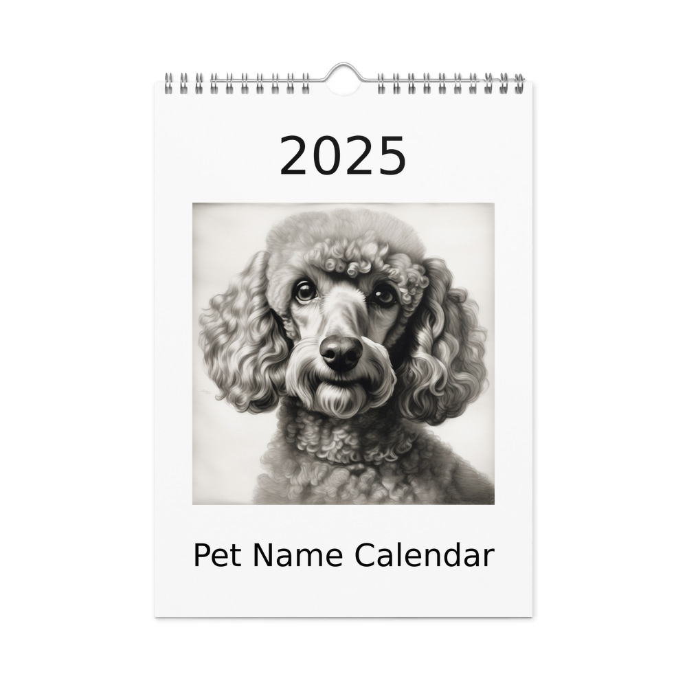 PugMug Custom Tan Poodle Wall Calendar (2026)