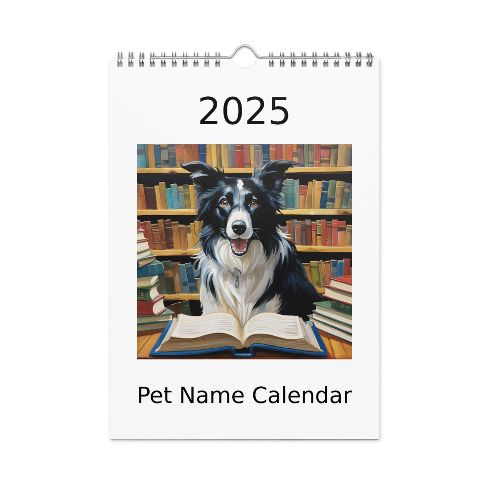 PugMug Custom Border Collie Wall Calendar (2026)