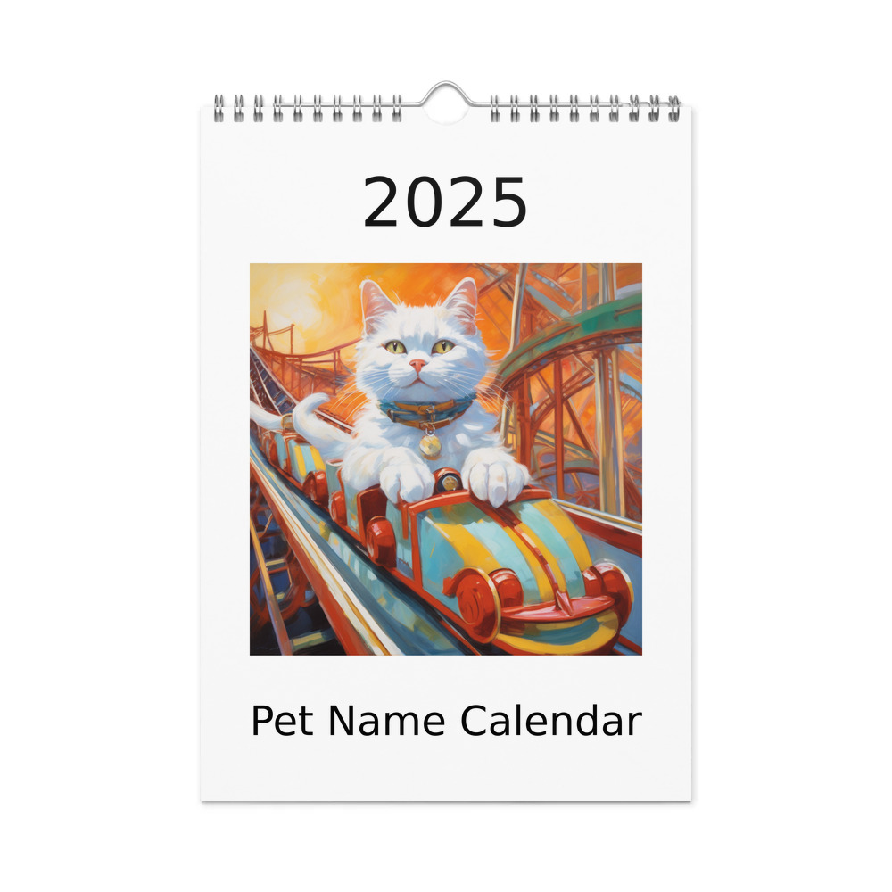 PugMug Custom White Companion Cat Wall Calendar (2026)