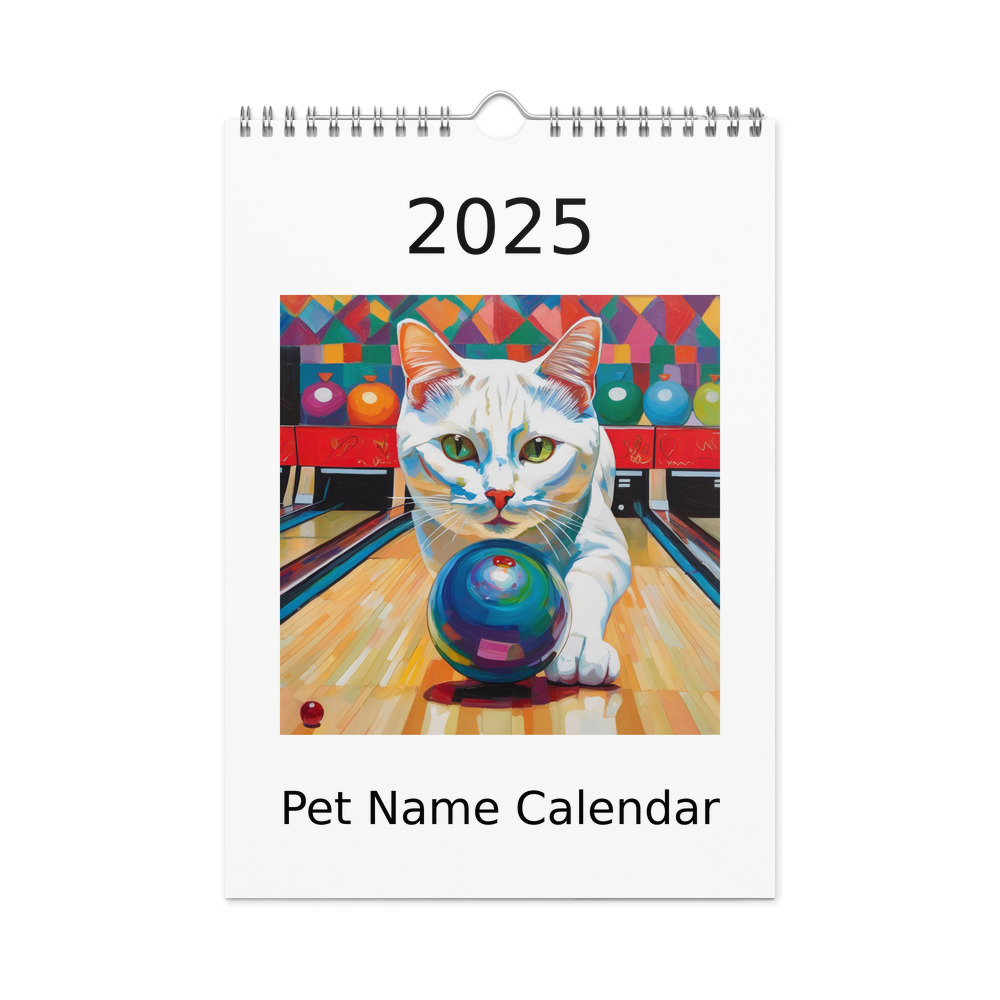 PugMug Custom White Companion Cat Wall Calendar (2026)