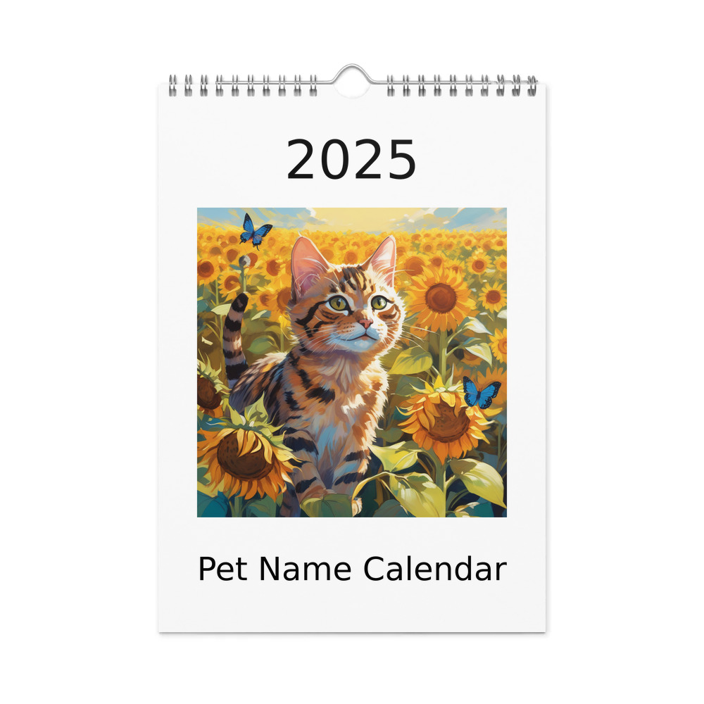 PugMug Custom Tabby Exotic Cat Wall Calendar (2026)