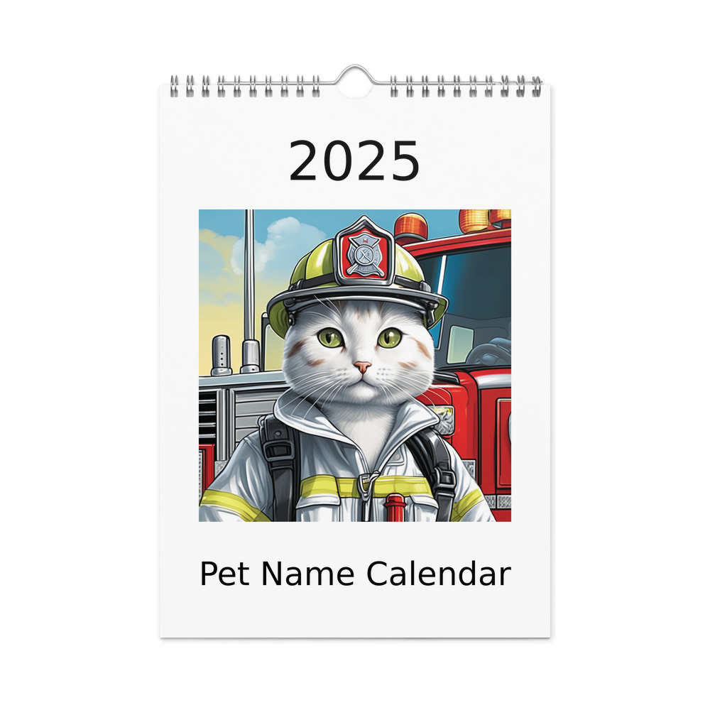 PugMug Custom White Companion Cat Wall Calendar (2026)