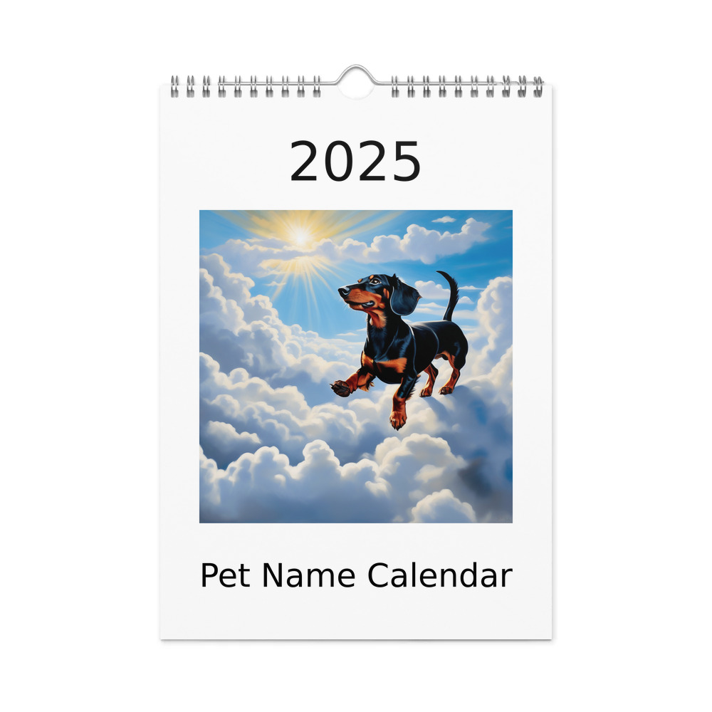 PugMug Custom Black Dachshund Wall Calendar (2026)