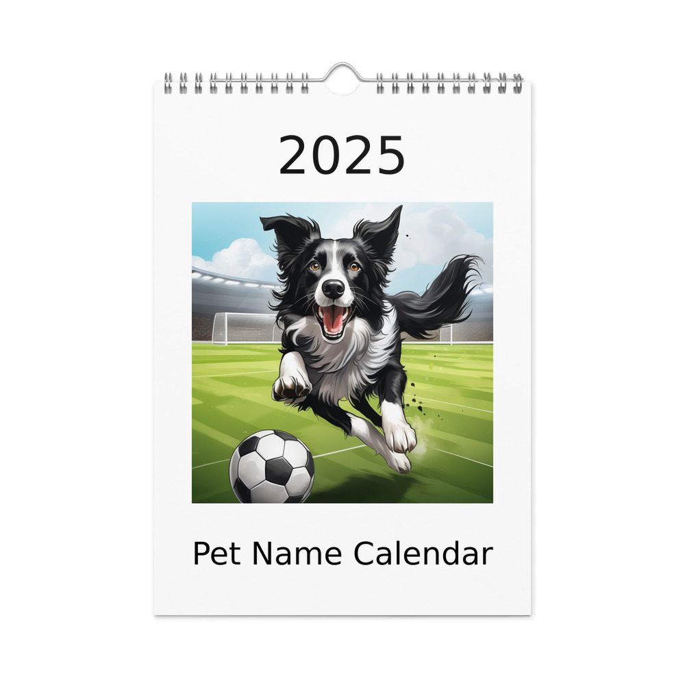PugMug Custom Border Collie Wall Calendar (2026)