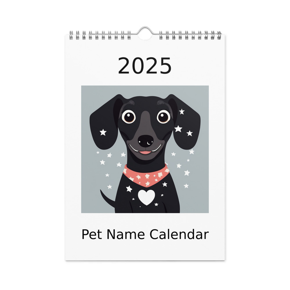 PugMug Custom Black Dachshund Wall Calendar (2026)