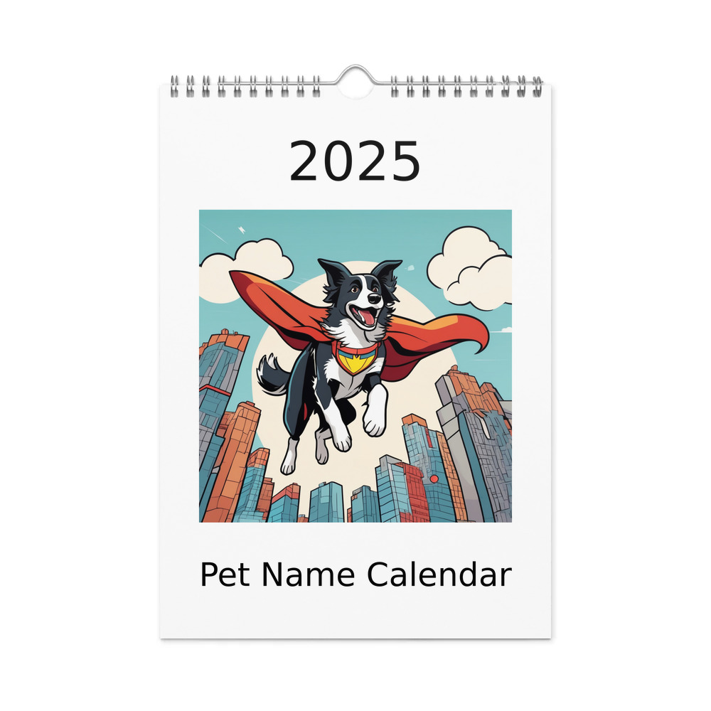PugMug Custom Border Collie Wall Calendar (2026)
