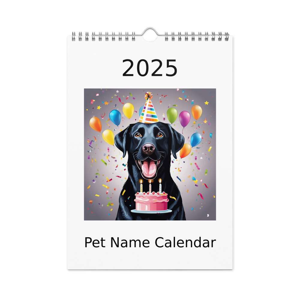 PugMug Custom Black Labrador Retriever Wall Calendar (2026)