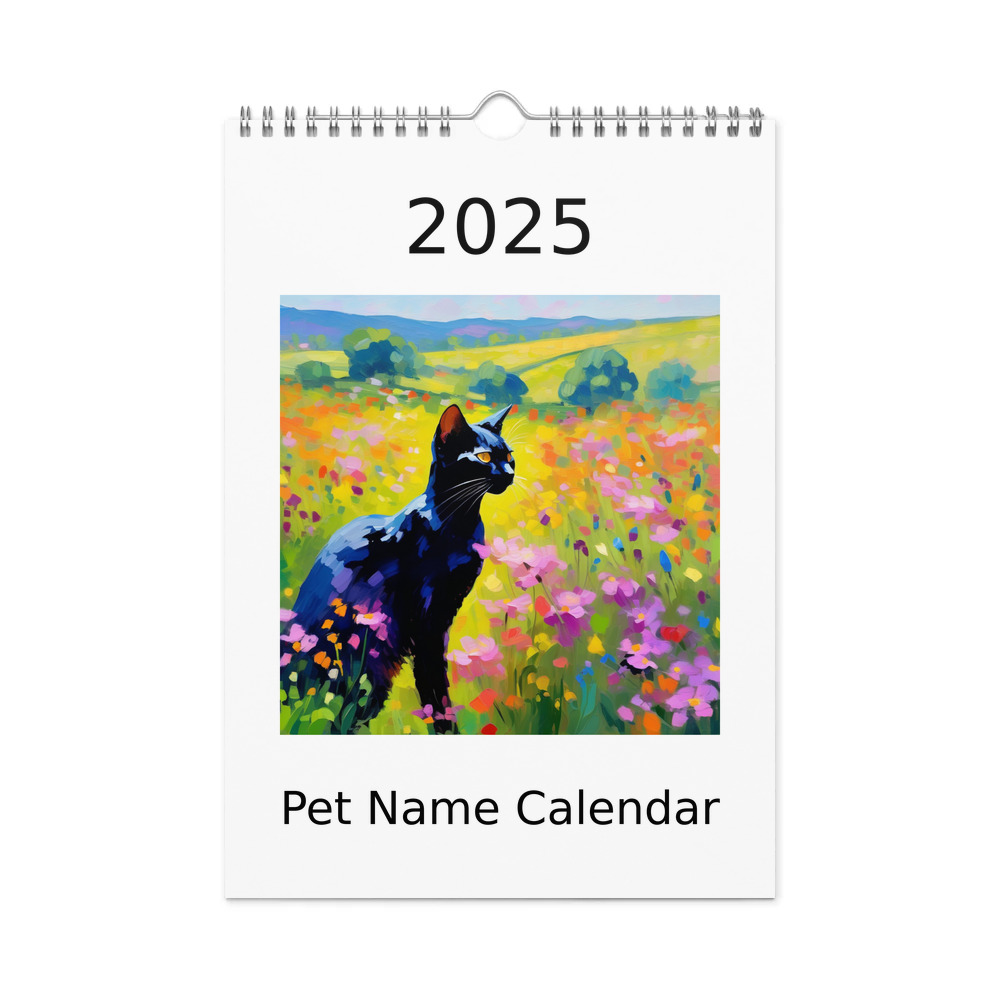 PugMug Custom Black Abyssinian Cat Wall Calendar (2026)