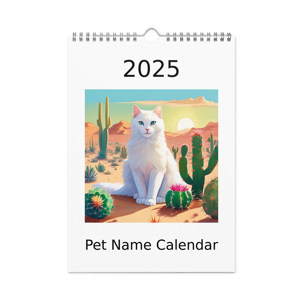PugMug Custom White Companion Cat Wall Calendar (2026)