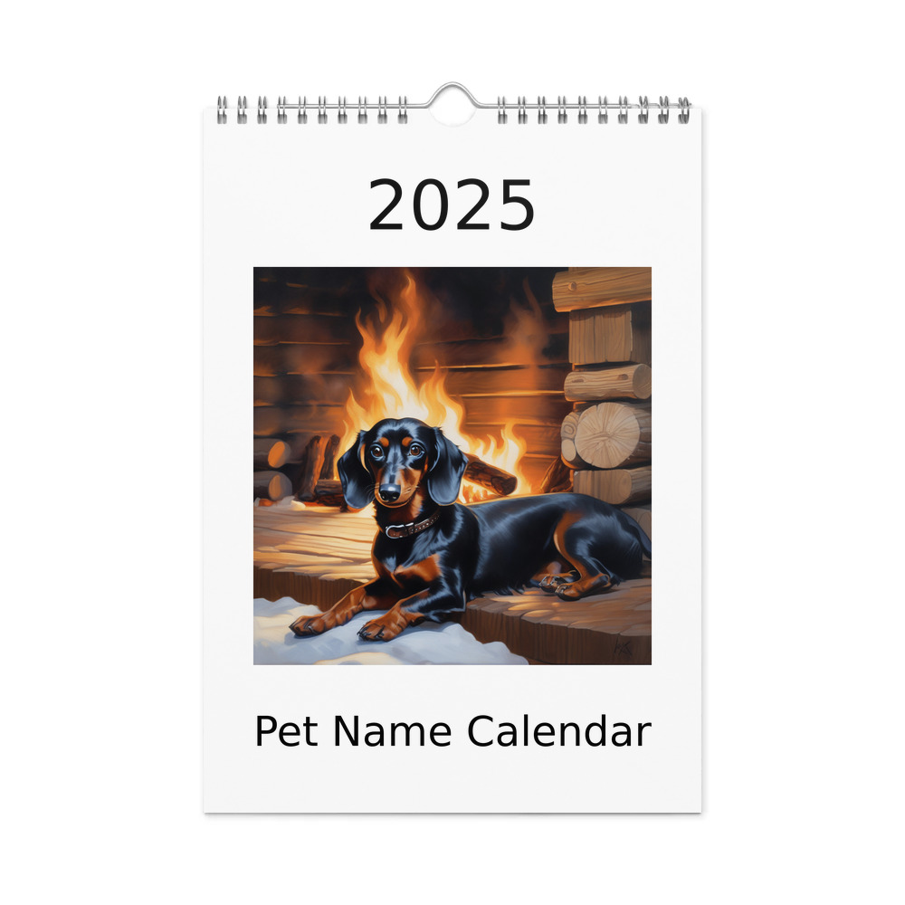 PugMug Custom Black Dachshund Wall Calendar (2026)