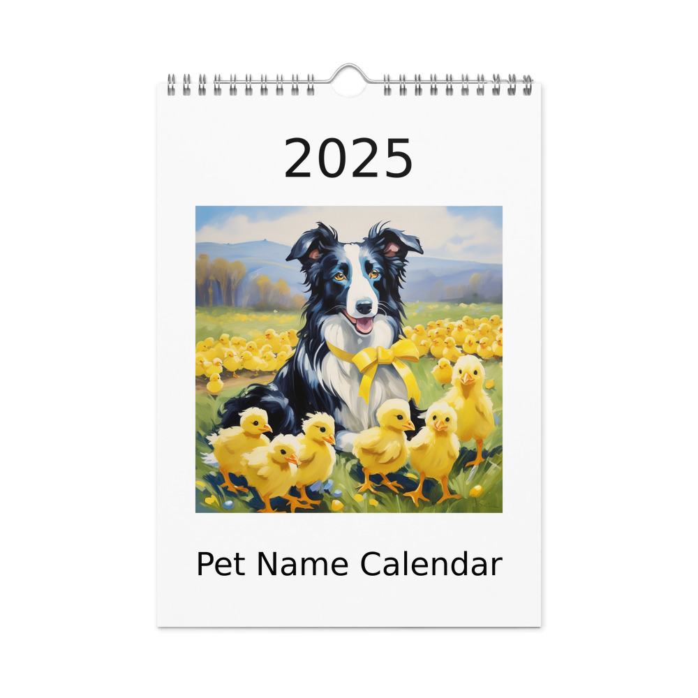 PugMug Custom Border Collie Wall Calendar (2026)