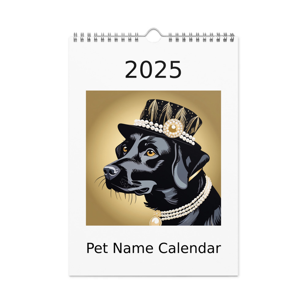 PugMug Custom Black Labrador Retriever Wall Calendar (2026)