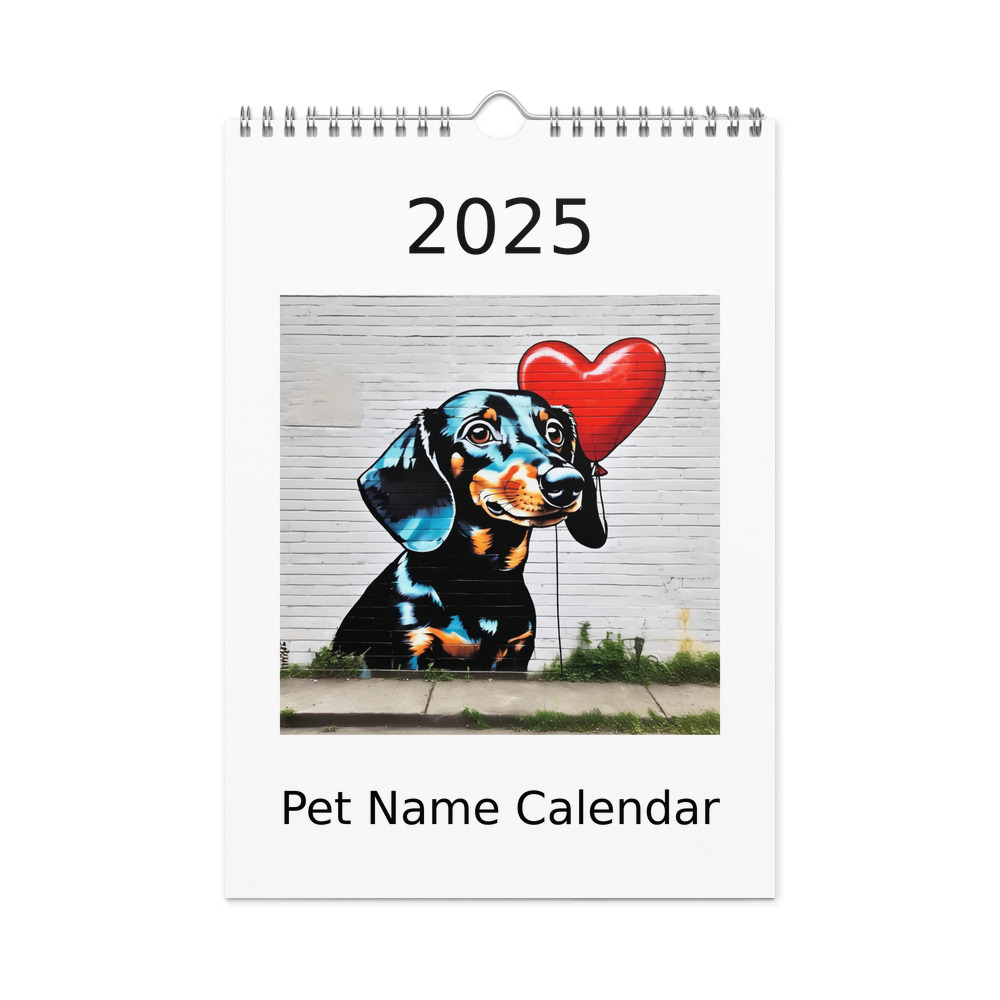 PugMug Custom Black Dachshund Wall Calendar (2026)