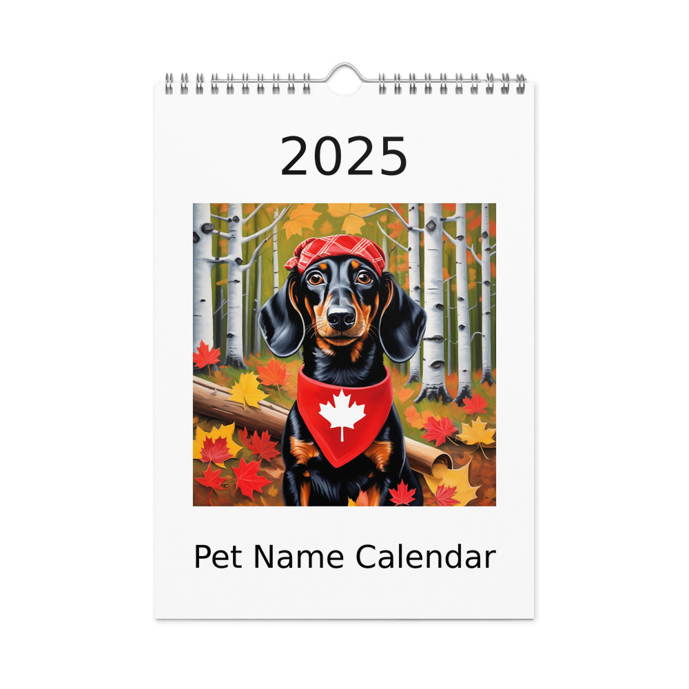 PugMug Custom Black Dachshund Wall Calendar (2026)