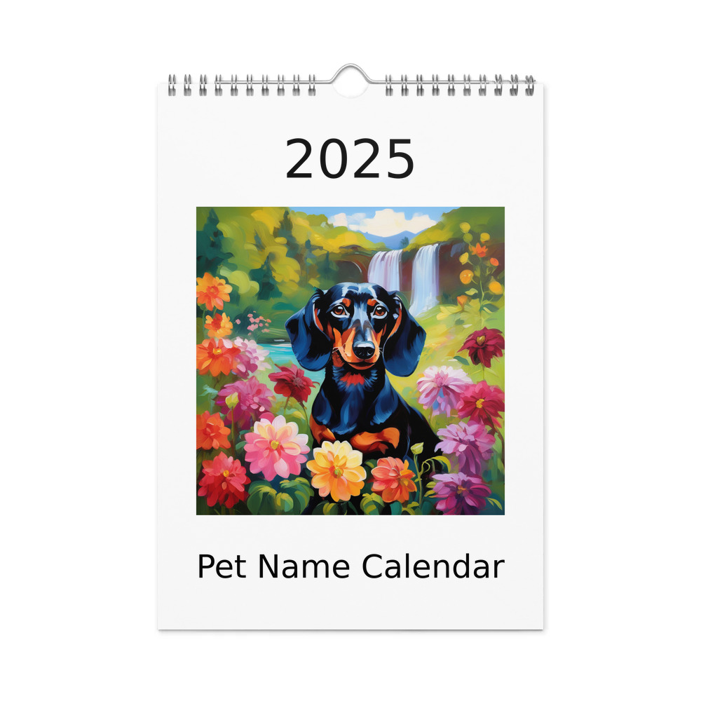 PugMug Custom Black Dachshund Wall Calendar (2026)