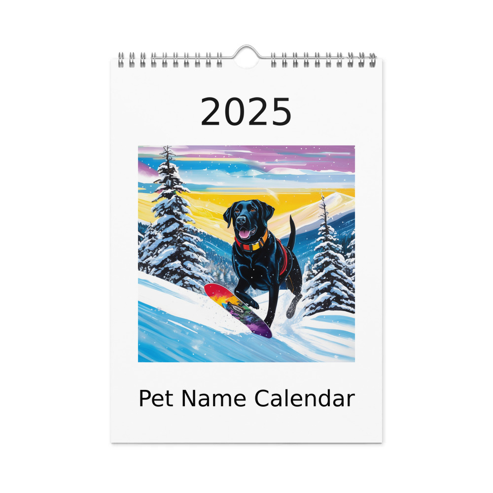 PugMug Custom Black Labrador Retriever Wall Calendar (2026)