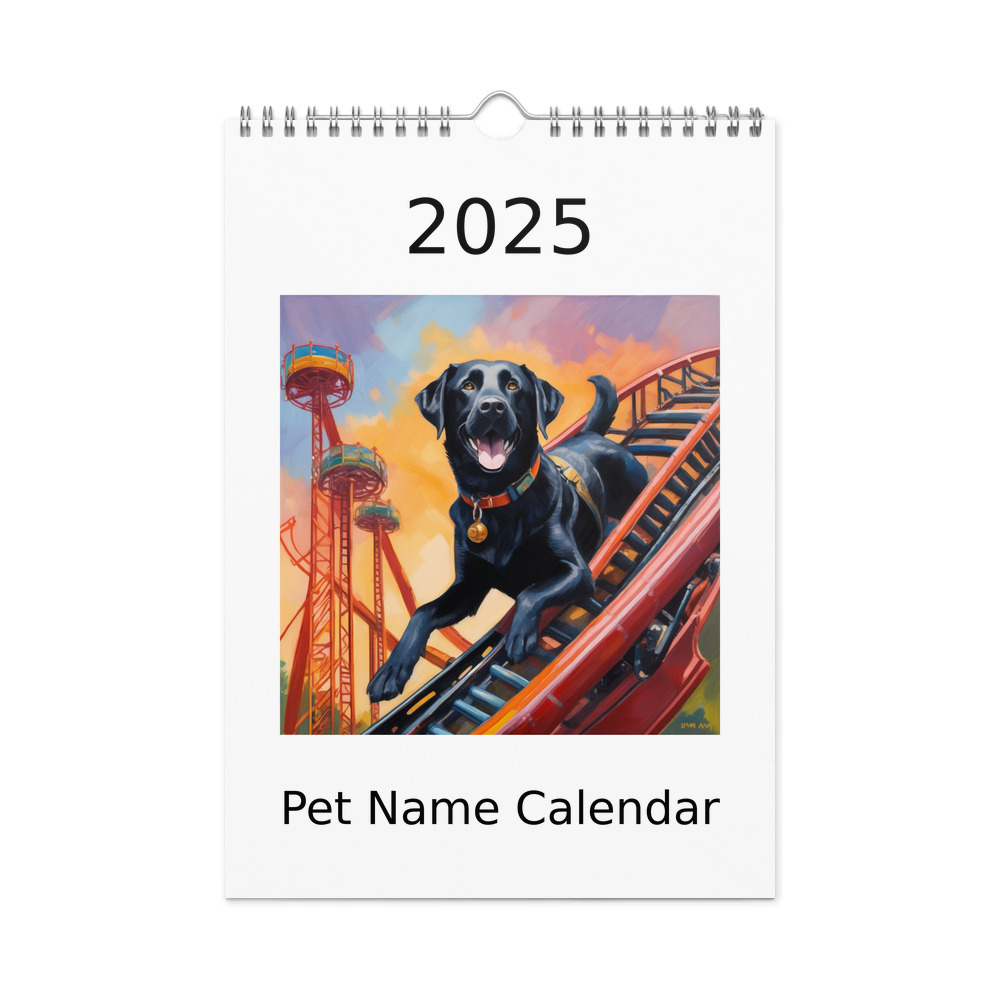 PugMug Custom Black Labrador Retriever Wall Calendar (2026)