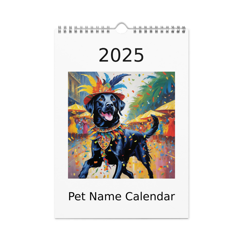 PugMug Custom Black Labrador Retriever Wall Calendar (2026)