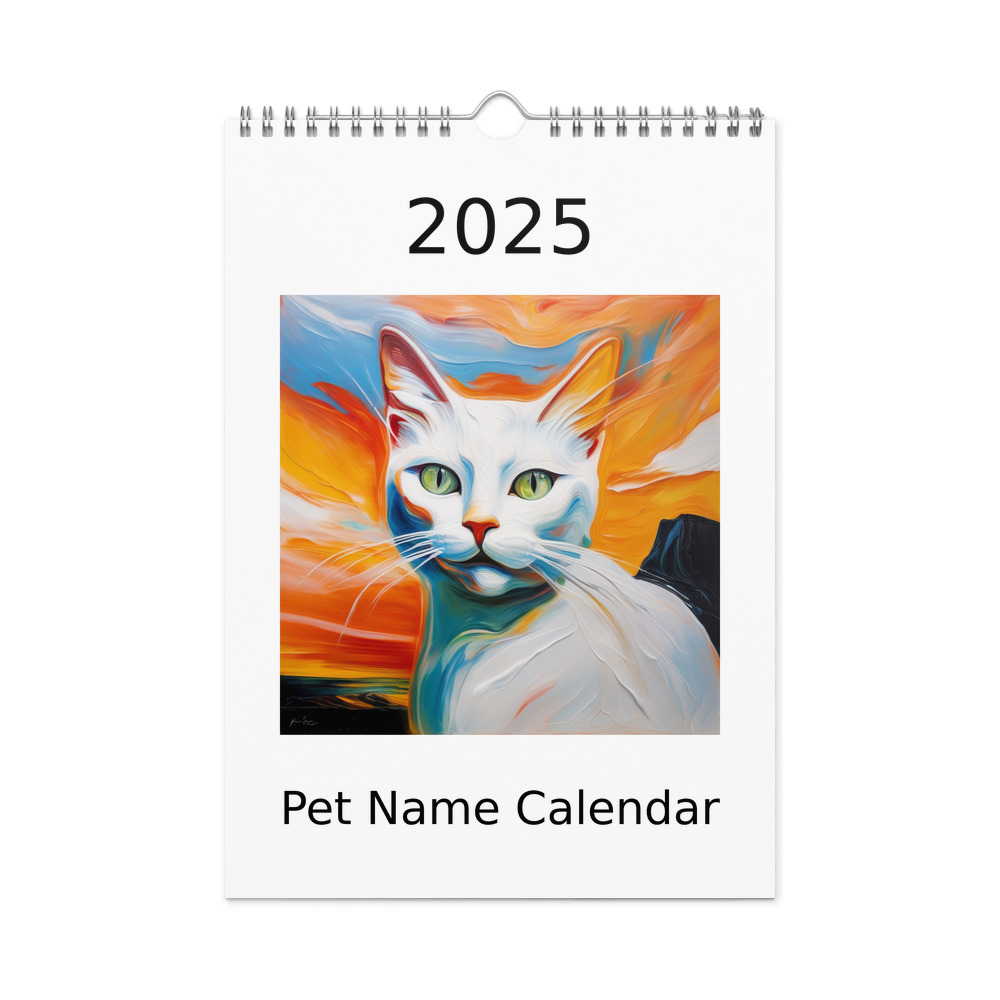 PugMug Custom White Companion Cat Wall Calendar (2026)