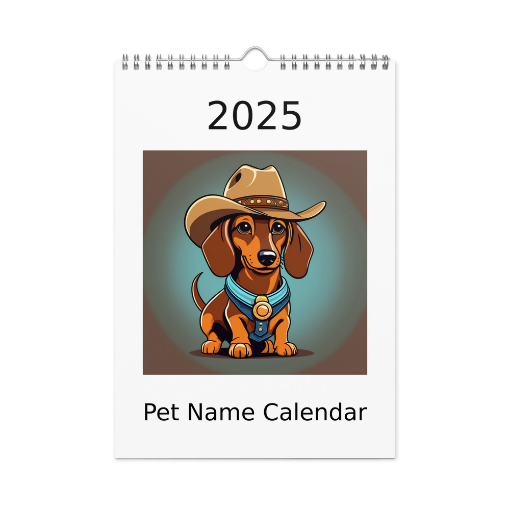 PugMug Custom Tan Dachshund Wall Calendar (2026)