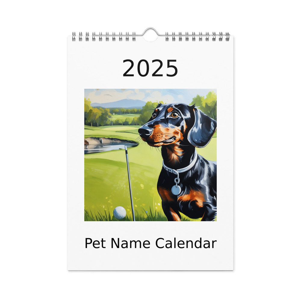 PugMug Custom Black Dachshund Wall Calendar (2026)