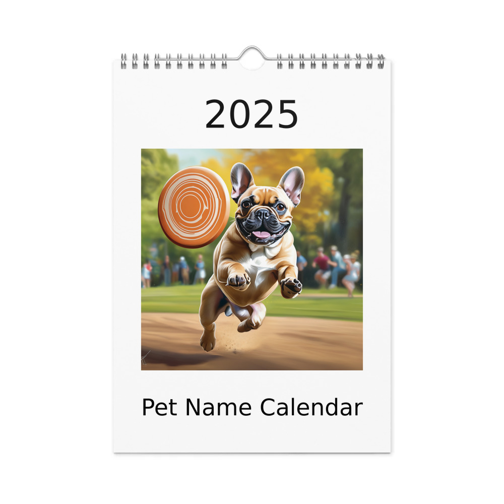 PugMug Custom Tan French Bulldog Wall Calendar (2026)