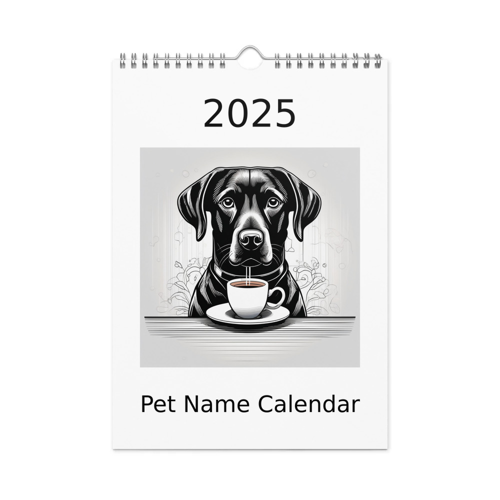 PugMug Custom Black Labrador Retriever Wall Calendar (2026)
