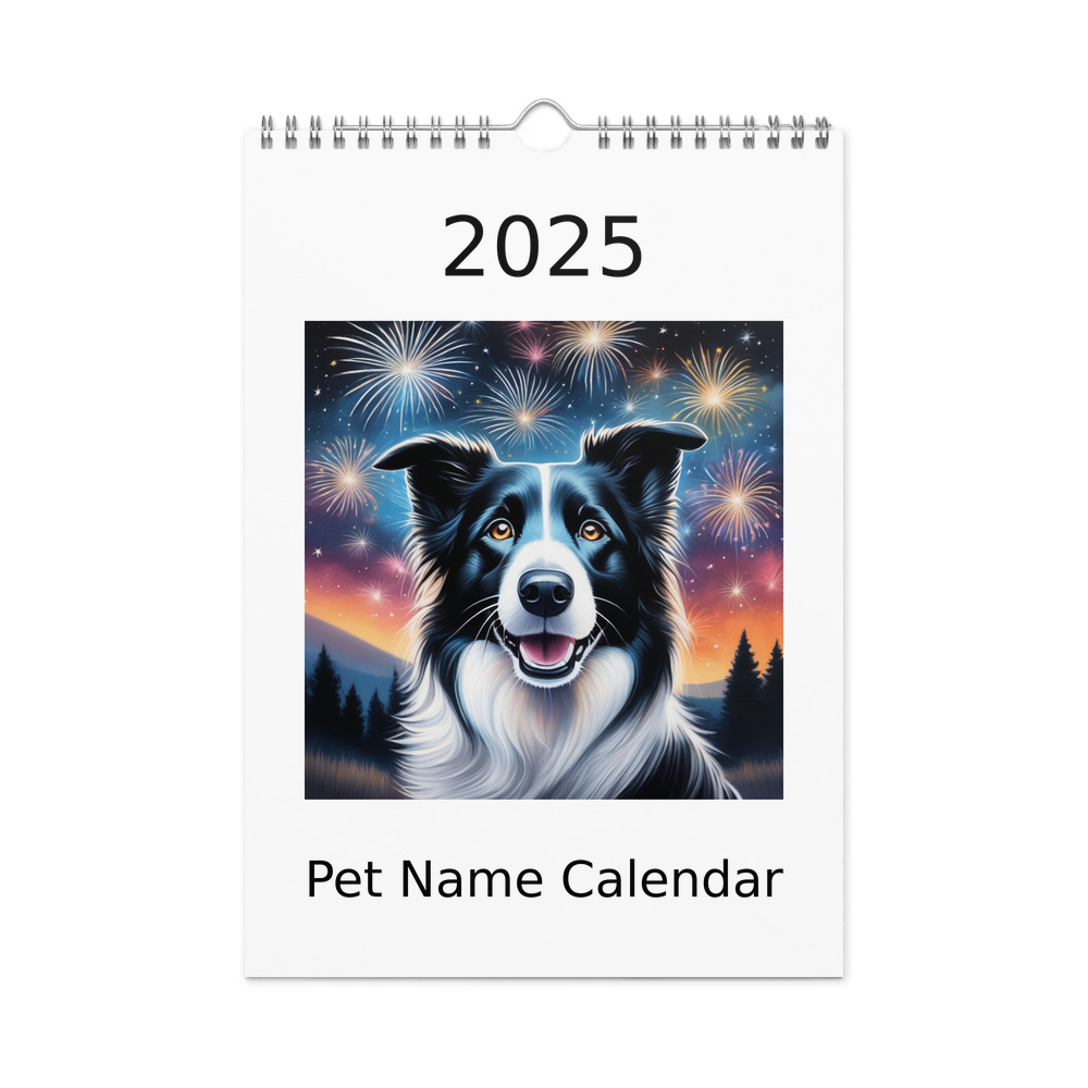 PugMug Custom Border Collie Wall Calendar (2026)