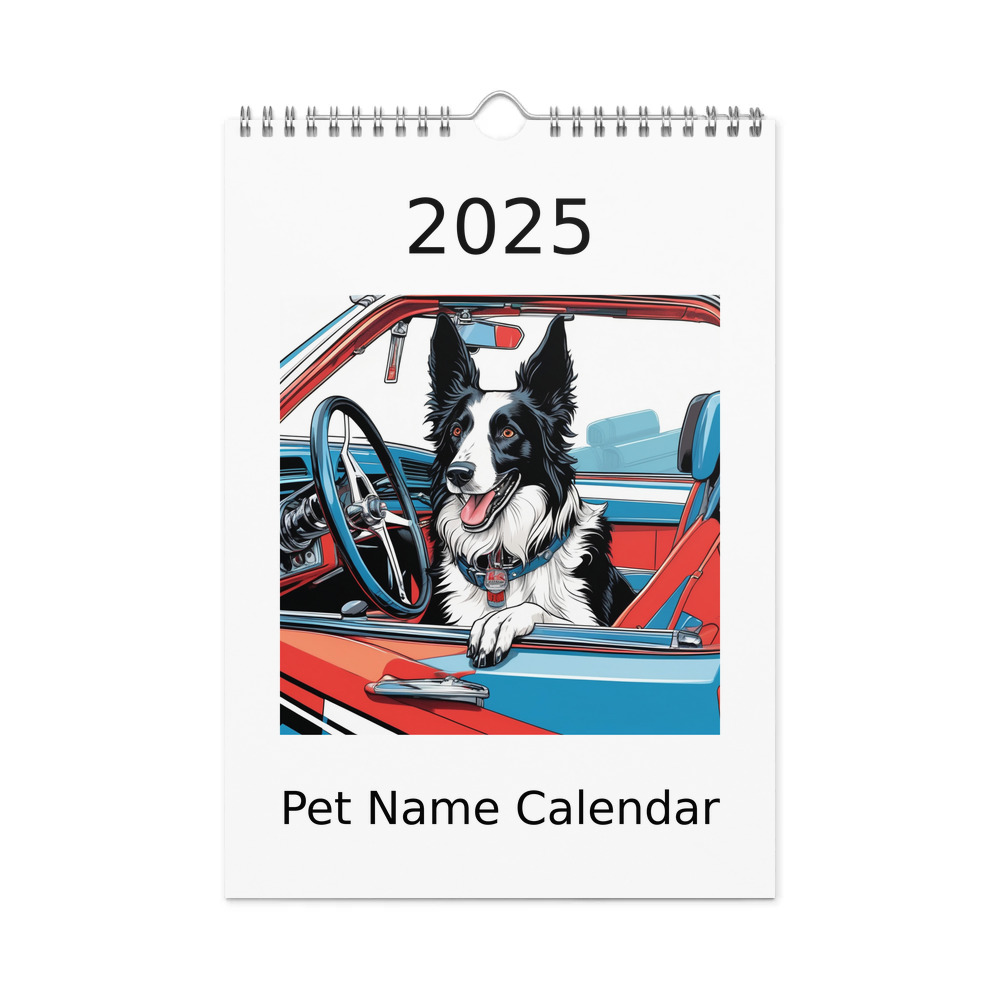 PugMug Custom Border Collie Wall Calendar (2026)