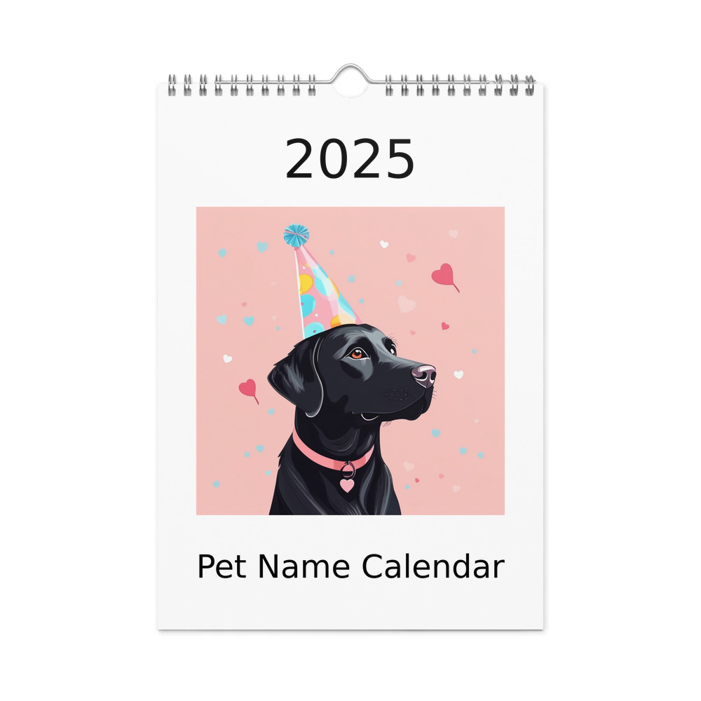 PugMug Custom Black Labrador Retriever Wall Calendar (2026)