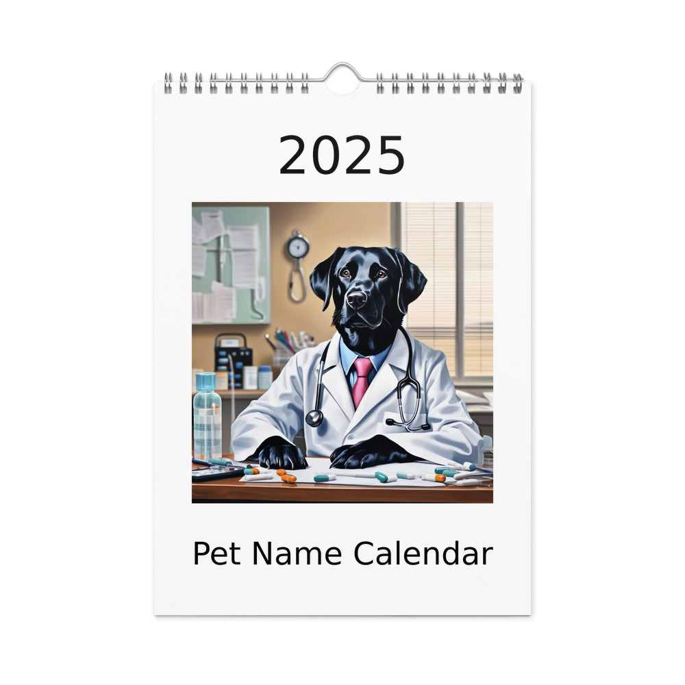 PugMug Custom Black Labrador Retriever Wall Calendar (2026)