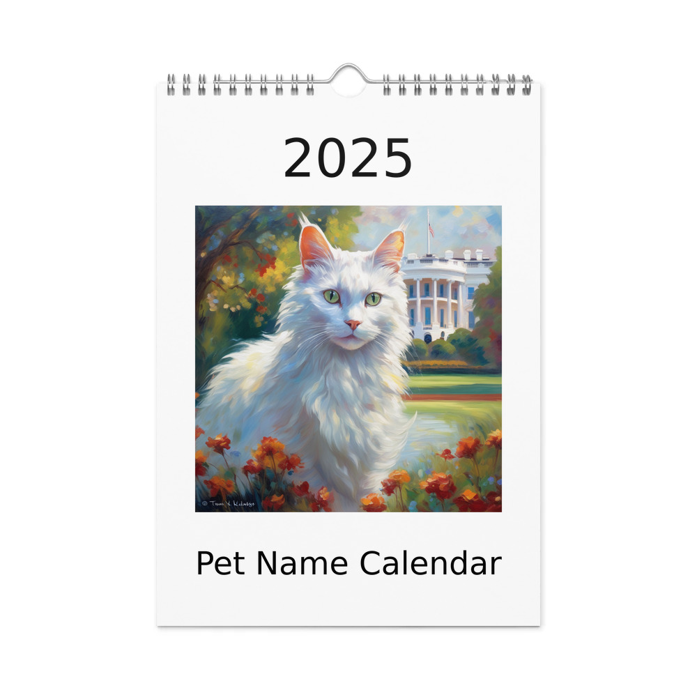 PugMug Custom White Companion Cat Wall Calendar (2026)
