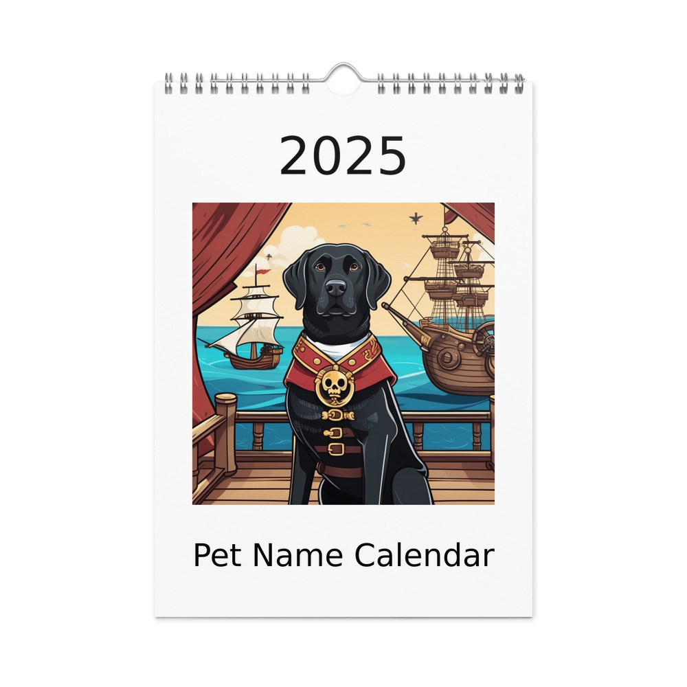 PugMug Custom Black Labrador Retriever Wall Calendar (2026)