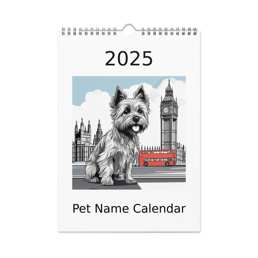 PugMug Custom Cairn Terrier Wall Calendar (2026)