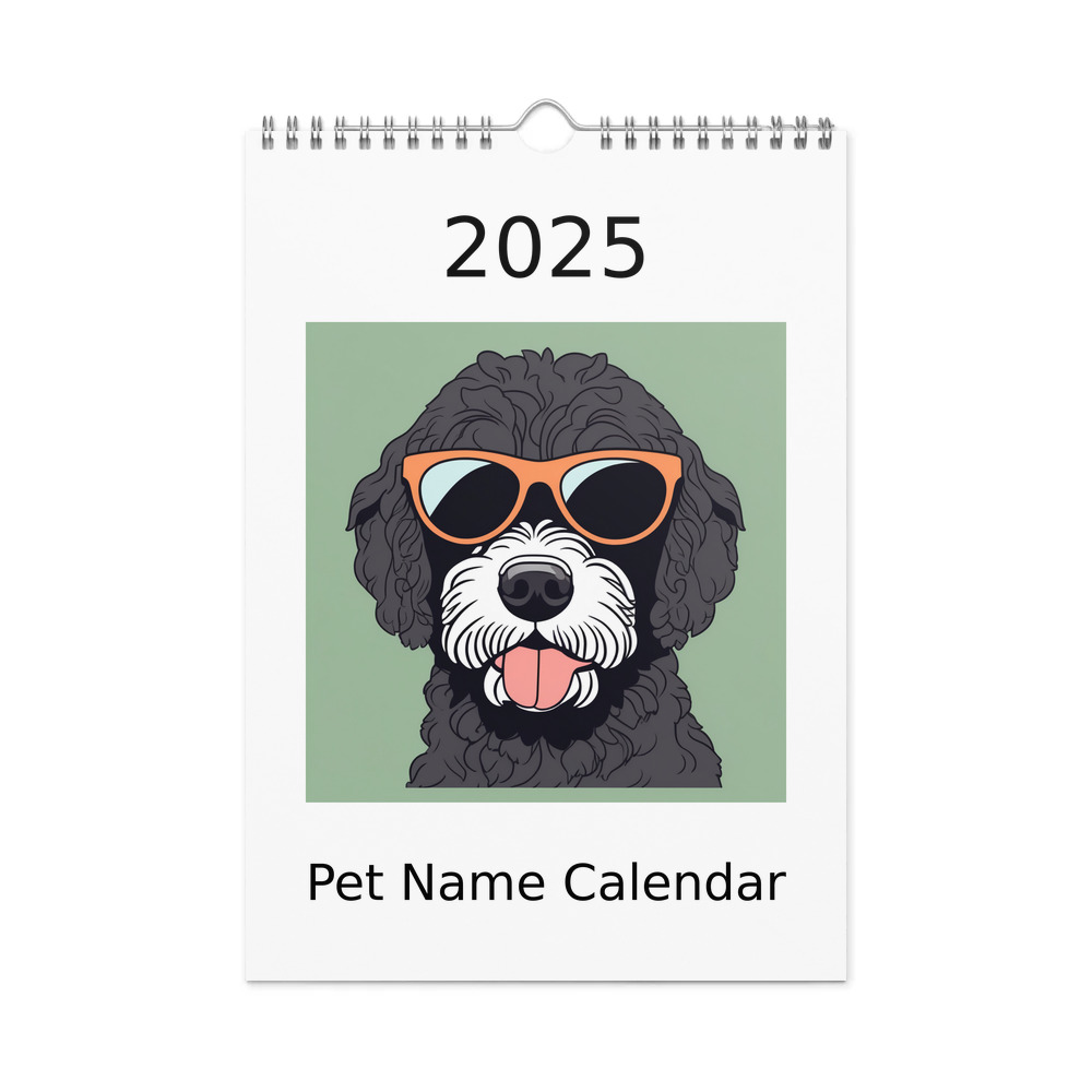 PugMug Custom Portuguese Water Dog Wall Calendar (2026)