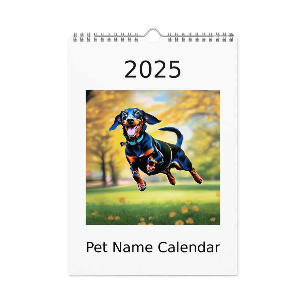 PugMug Custom Black Dachshund Wall Calendar (2026)