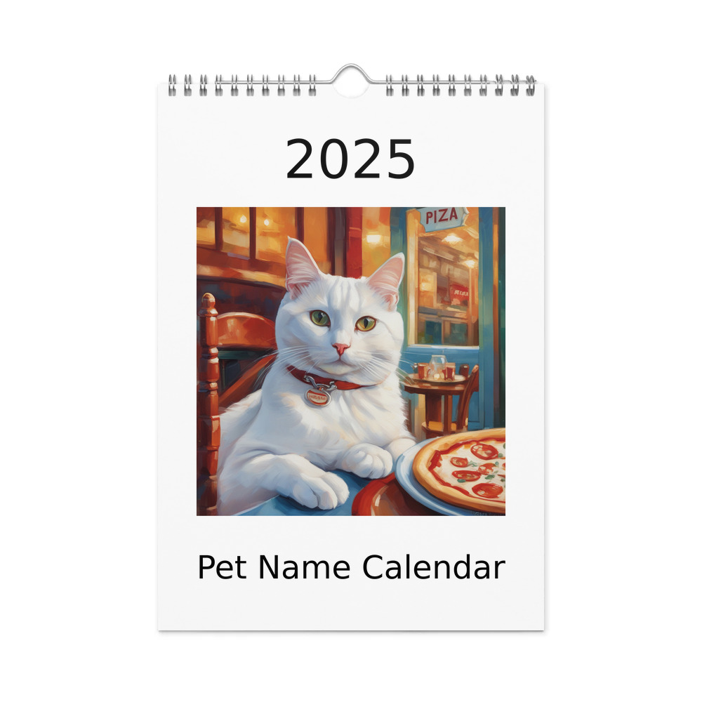PugMug Custom White Companion Cat Wall Calendar (2026)